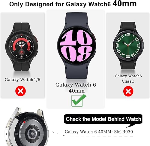 Miniatura 3 de Paquete de 12 Protector de pantalla de reloj compatible con Samsung Galaxy Watch 6 de 1.575 pulgadas (1.575 in), funda protectora de TPU suave