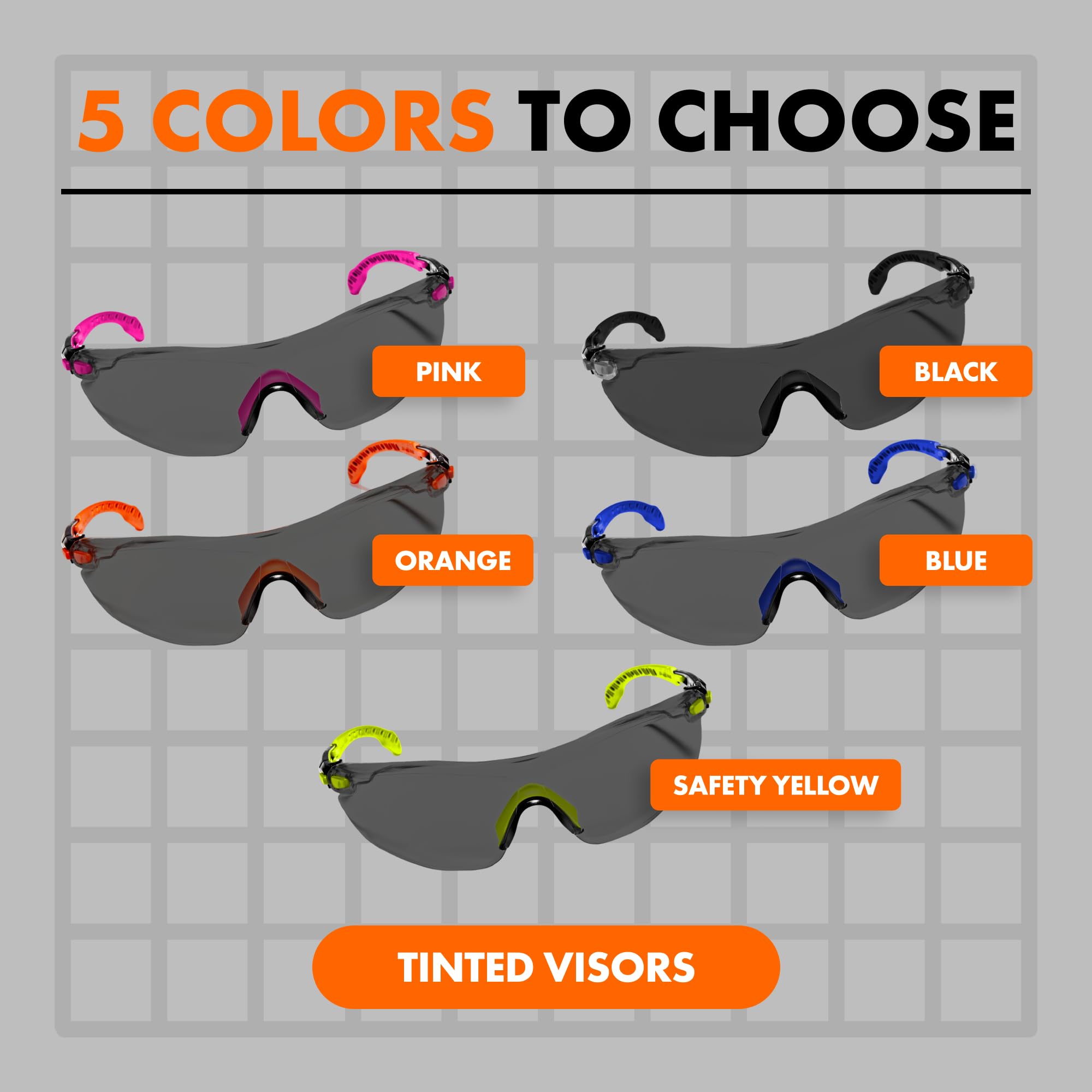 OPTIFENSE™ VS3 - Gafas de seguridad antivaho, transparentes y tintadas, ANSI Z87+ (clic para ver la opción de marco/lente)