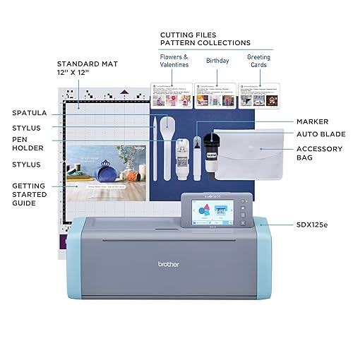 Miniatura 8 de Brother ScanNCut SDX125E Máquina de corte electrónica DIY con escáner, hacer calcomanías personalizadas, arte de pared de vinilo, tarjetas
