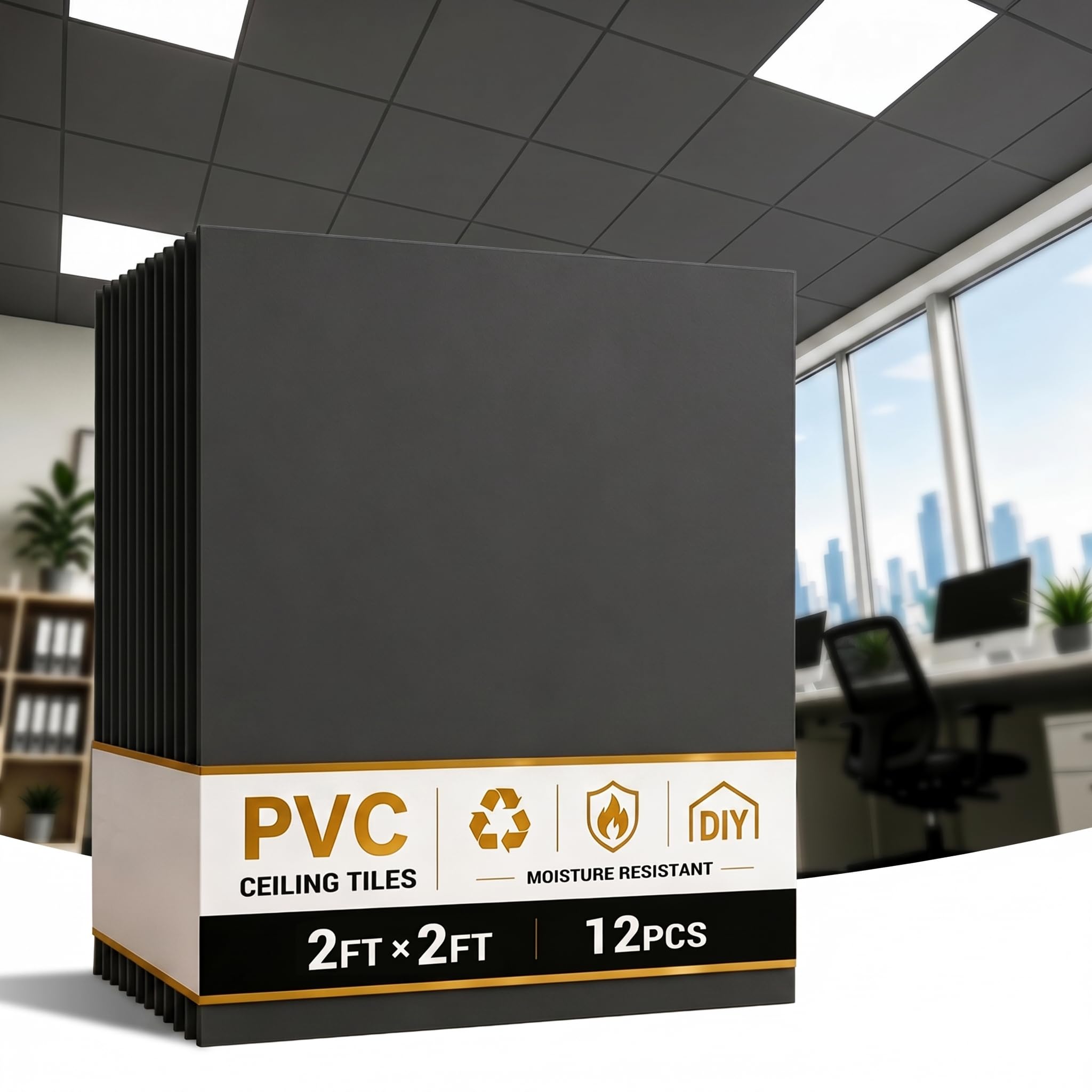 Evita techos abombados con azulejos de techo de PVC impermeables en negro