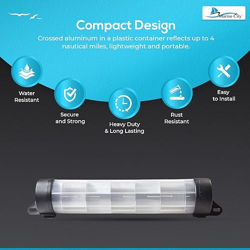 Miniatura 4 de MARINE CITY Reflector de radar tipo tubo de aluminio para veleros 4 x 23 pulgadas  131.2 ft cuadrados área reflectante para infantes de marina