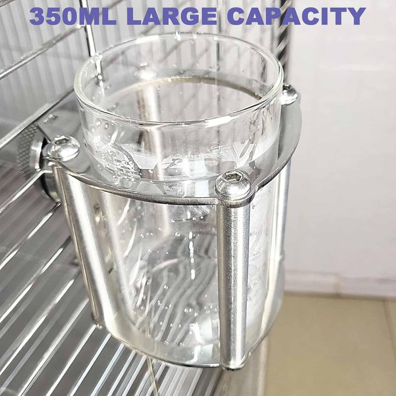 MObyat Bottiglia Dacqua in Vetro Resistente per Pappagalli, Dispenser Dacqua Antigoccia in Acciaio Inossidabile con Grande capacità di 350 Ml/1000 Ml, per Uccelli E Piccoli 1000ml