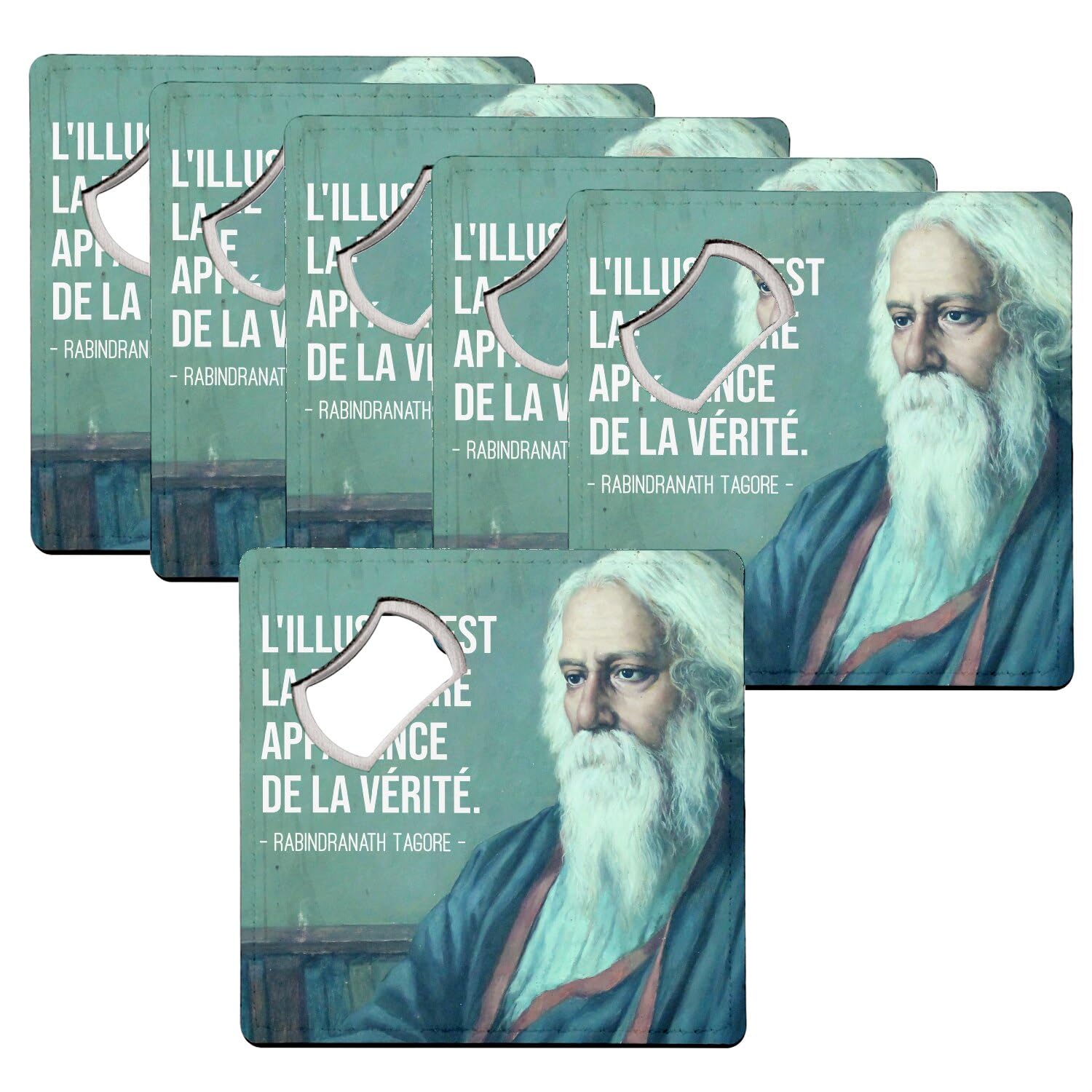 Sous-verre décapsuleur décoration méditation cadeau inspiration spirituelle