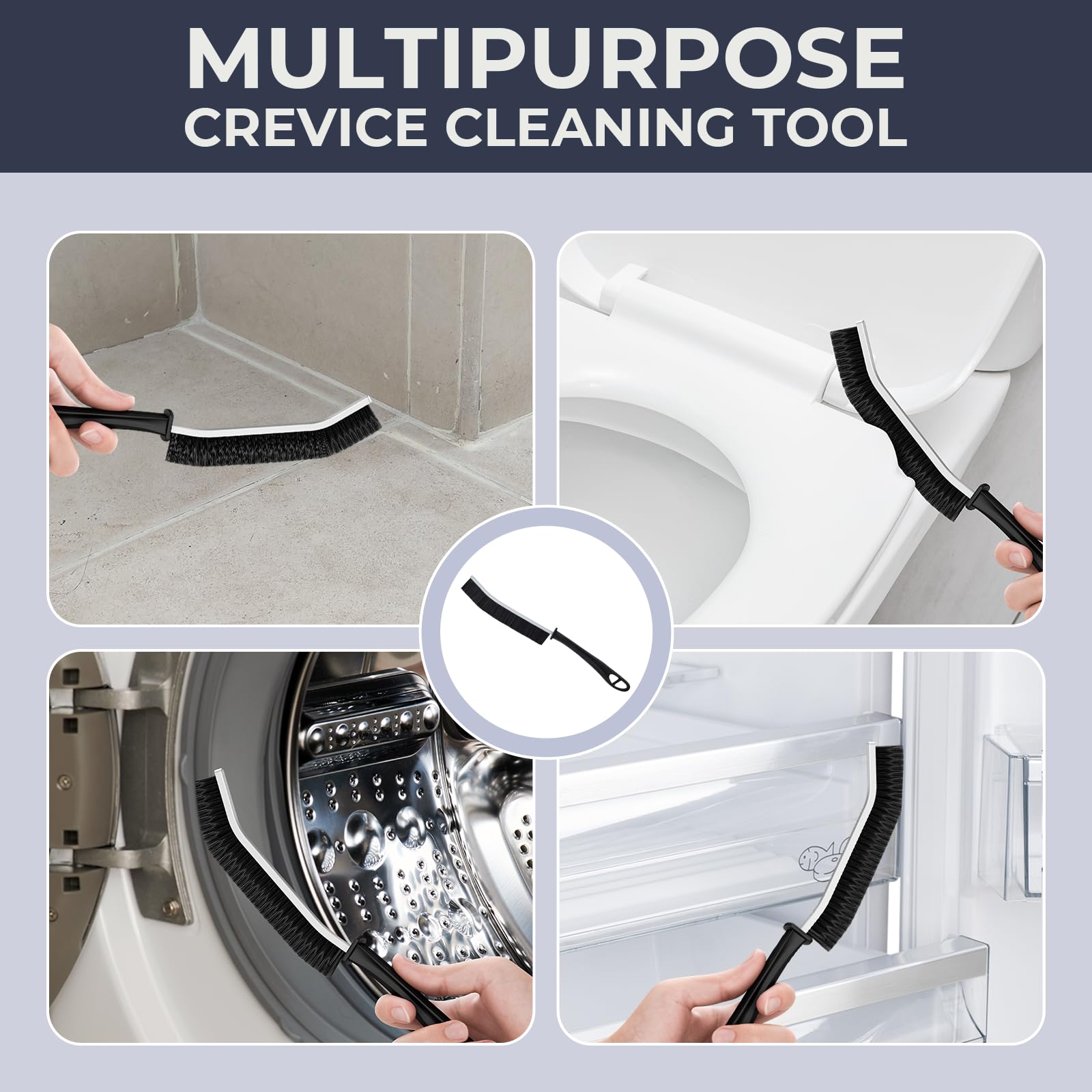 Brosse à Joints Ultra-Fine 3 Pièces – Nettoyage Précis Fissures, Carrelage, Évier, Rails Fenêtre Nettoyage Interstices Maison