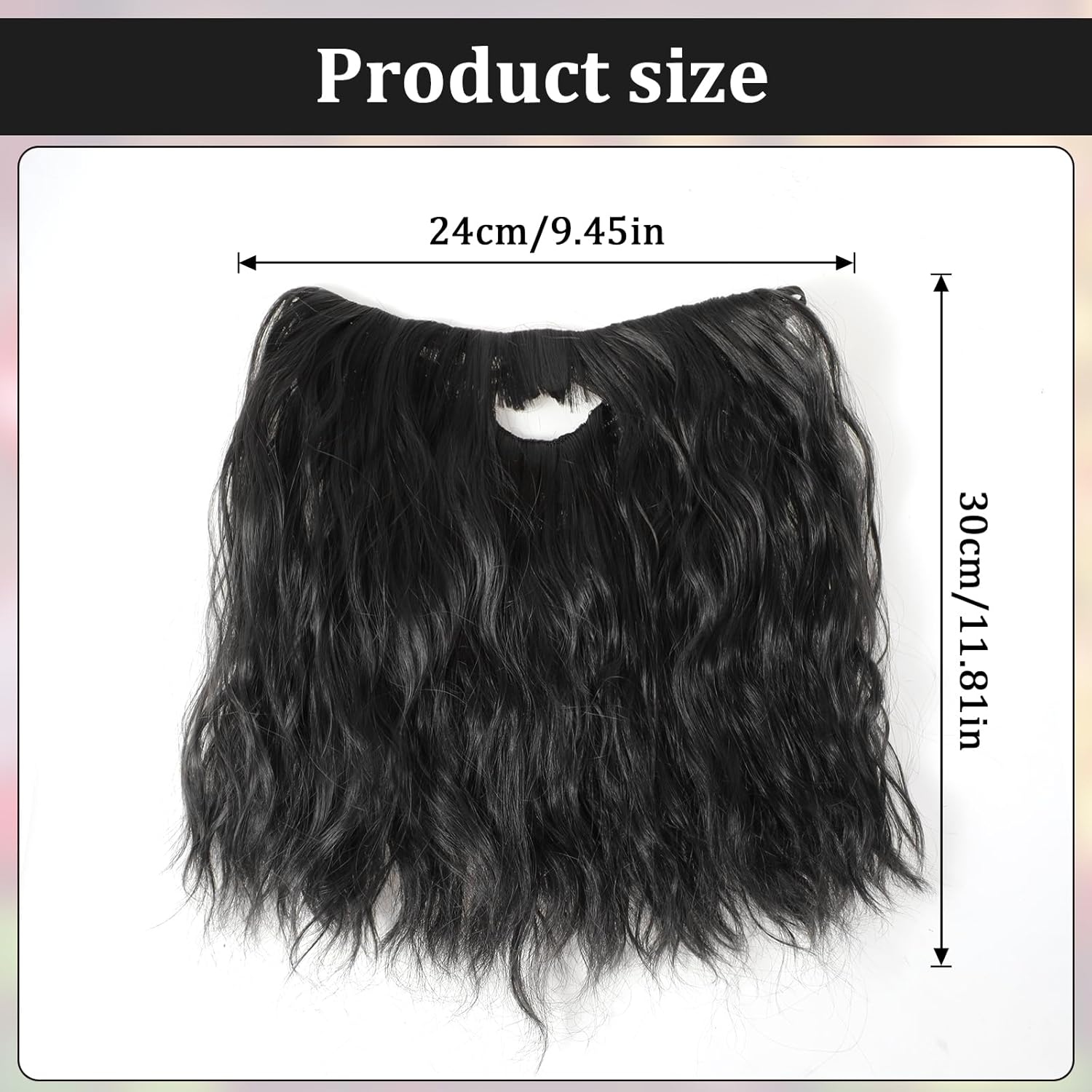 Fake Beard Costume Long Curly Brown Wizard Beard Wizard Costume Fake Mustache for Party Halloween - Image 2