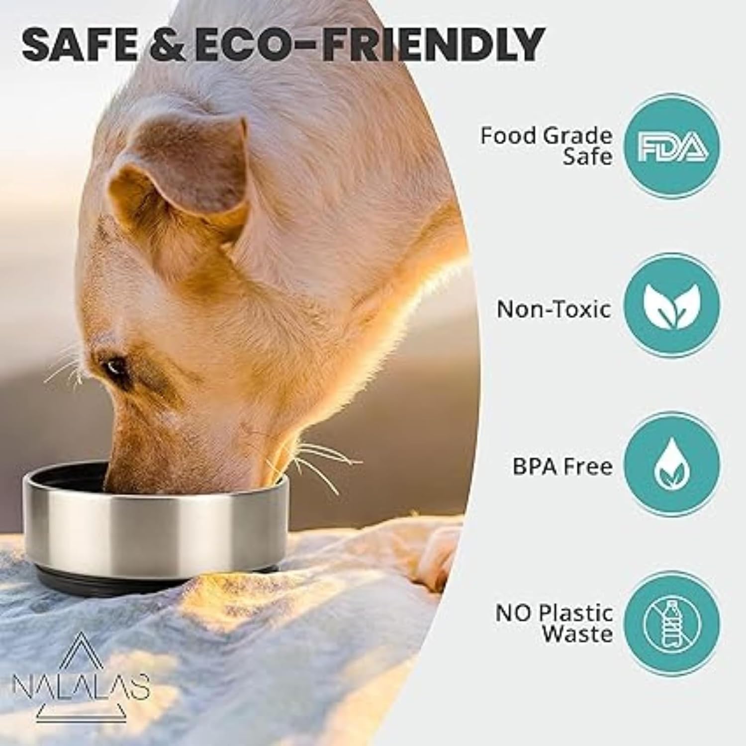 3 in 1 Portable Dog Travel Water Bottle with Detachable Food & Water Bowls Insulated Accessories Perfect for Any Trip Stainless Steel(Ivory)