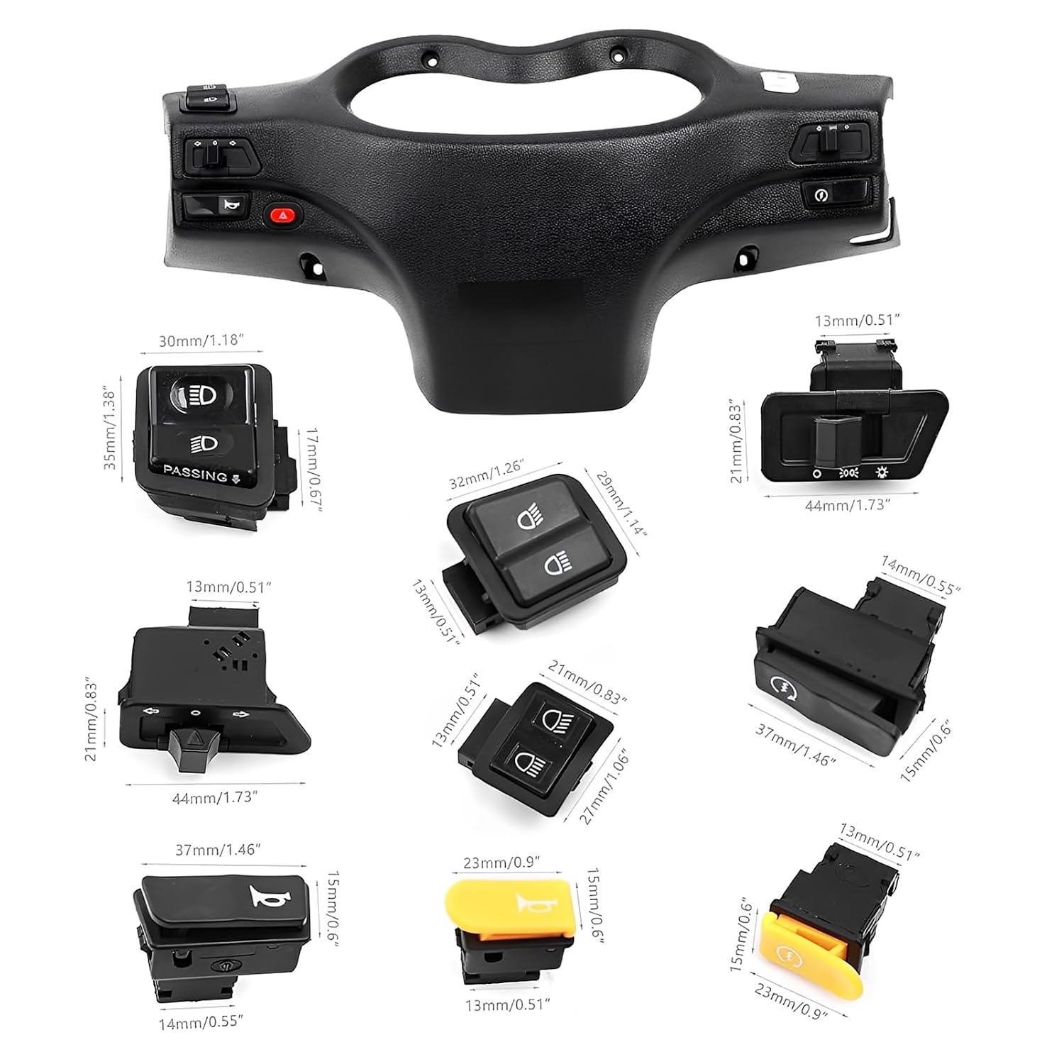Minho 9Pcs GY6 Scooter Handlebar Control Switch Kit, 50cc 150cc Moped Switch, for Taotao Jonway Roketa