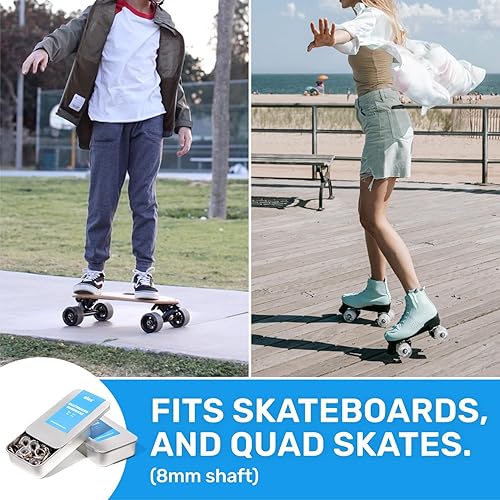 Vista 28 de ELOS Kit de accesorios para monopatín - Accesorios de montaje para camiones, rodamientos de monopatín, bujes, pivote, tuercas de camión, pernos