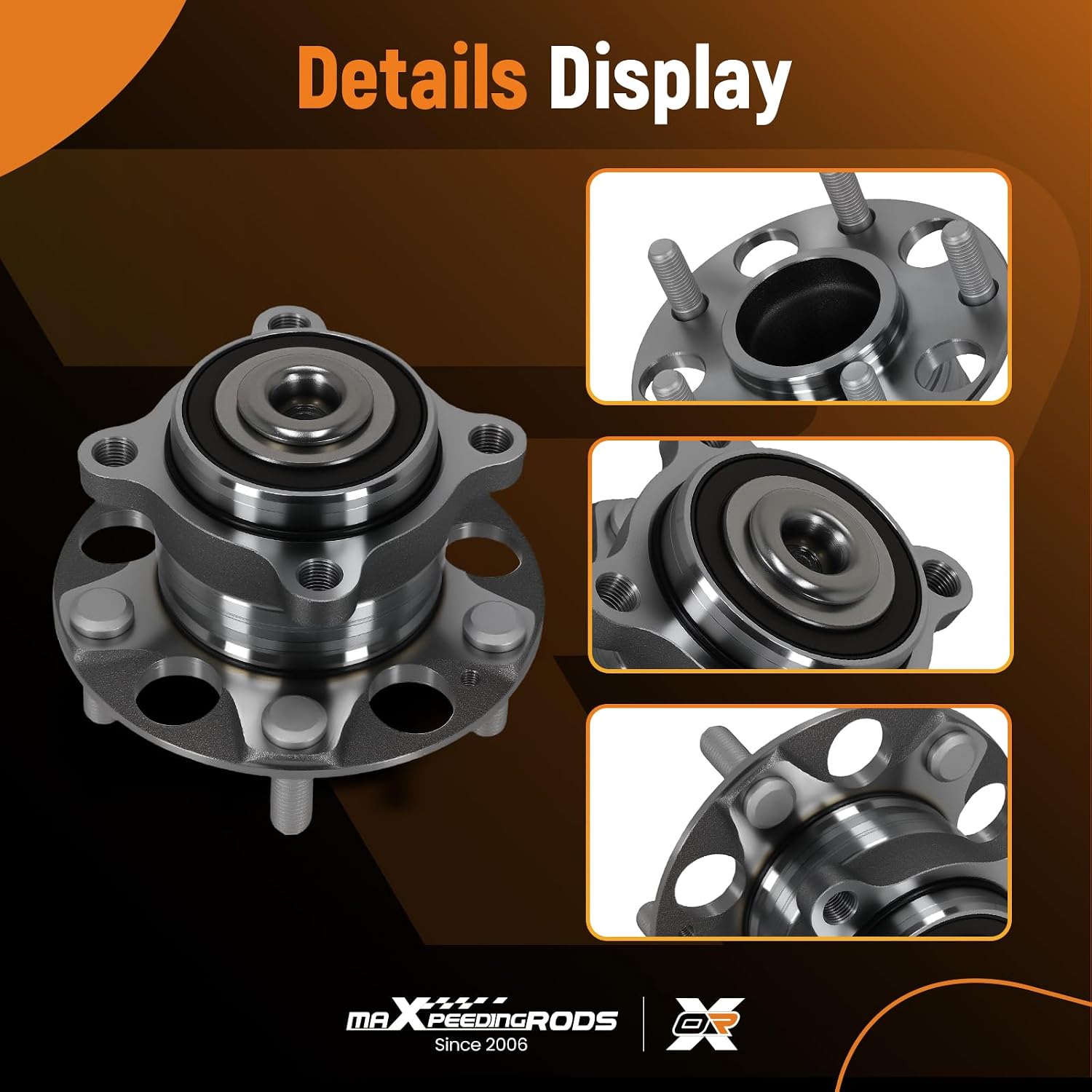 maXpeedingrods 512353 Rear Wheel Bearing and Hub Assembly for Honda Accord 2008-2012, for Acura TSX 2009-2014, 5 Lug W/ABS