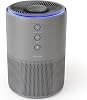 Air Purifier for Home & Bedroom, Quiet HEPA Filter for Smoke, Pet Dander, Odours with Fragrance Sponge & 4 Speed for Sleep, 4 × Replacement pre-filters for Bedroom Office, Blue Ambient Light, Grey