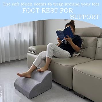 Foot Rest for Under Desk at Work.Multifunctional 3-Tier Foot Stool,with Washable Footrest.for Under Desk,Office Chair Gaming Chair & Sofa,Leg Elevation Pillow,Supports Posture-Light Grey