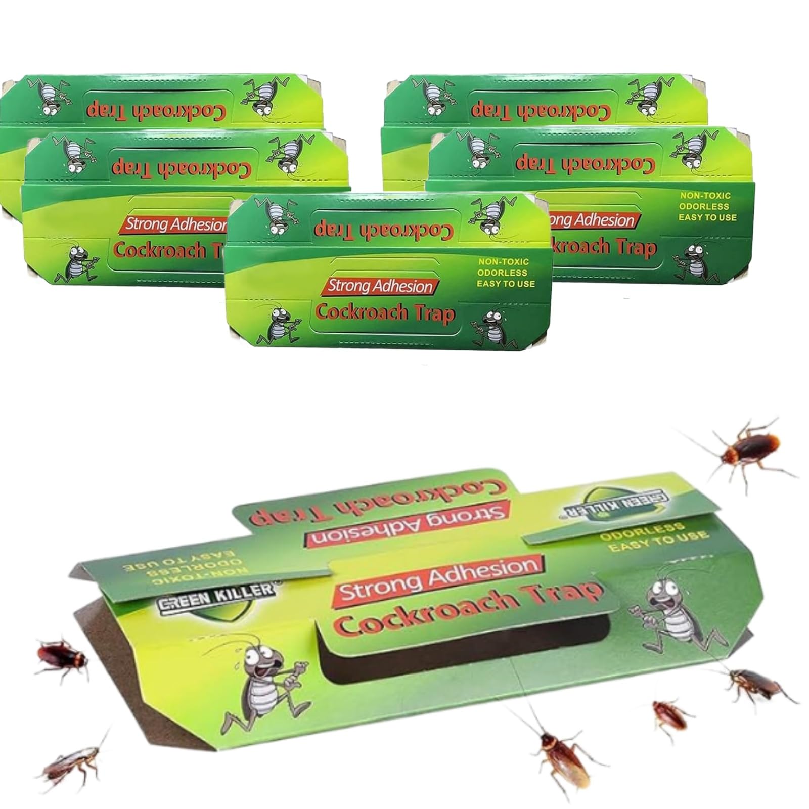 BAOSROYCockroach Trap, Anti Cockroach Trap, 5 Pieces Cockroach Traps, Cockroach Traps, Cockroach Trap for Eliminating Cockroaches, for Home, Kitchen, Living Room, Bathroom, Bedroom, Office