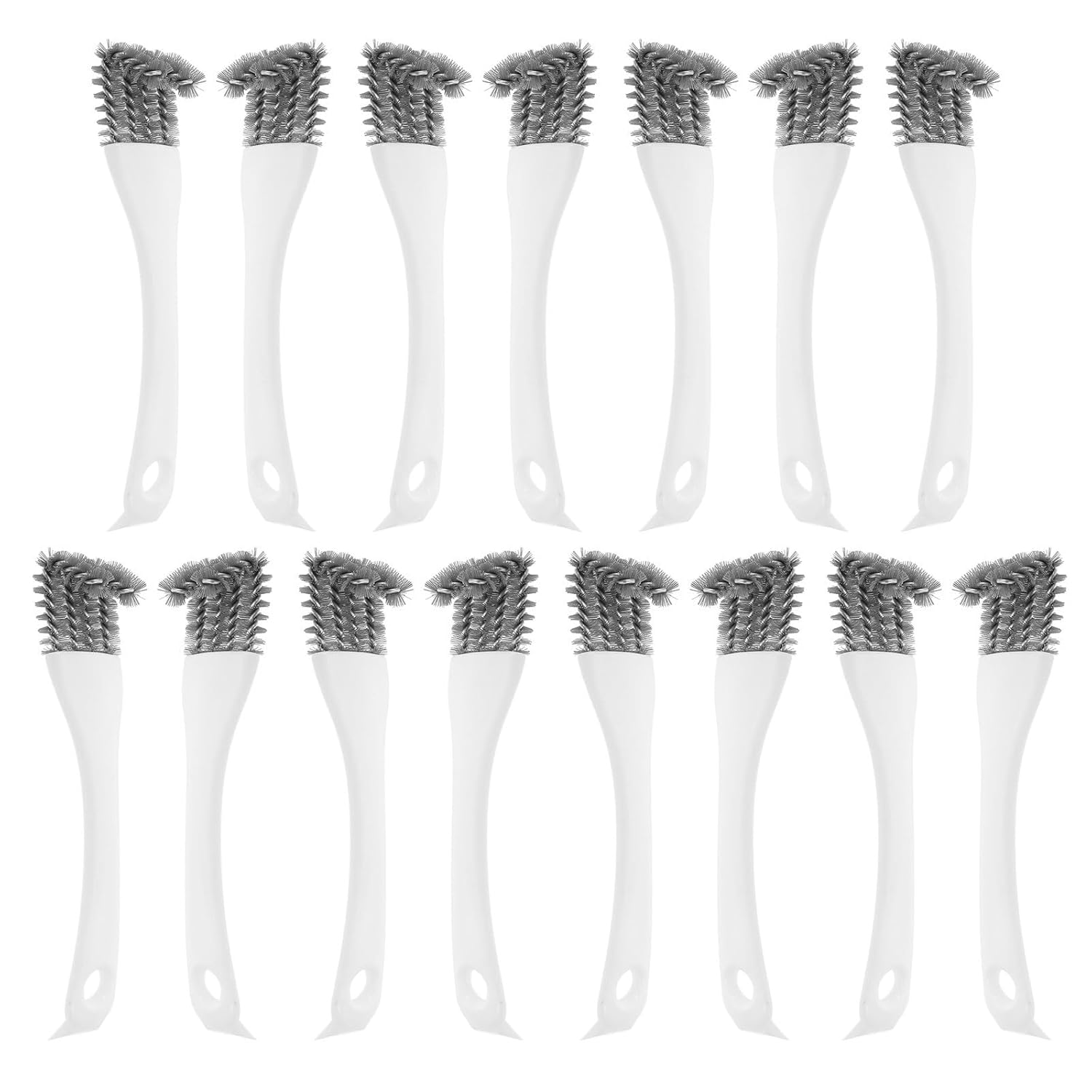 BESPORTBLE 15pcs Double Sided Bird Cage Brush Long Handle for Parrot Cage and Pet Droppings Removal, Metal and Plastic Construction, Efficiently Removes Stubborn Droppings for Daily Cleaning
