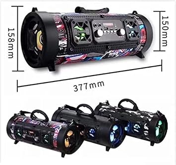 Bluetooth Speakers, 15W Portable Bluetooth Boombox With Subwoofer, FM Radio, Colorful Lights, EQ, Stereo Sound, Booming Bass, Playtime Wireless Outdoor Speaker For Home, Party, Camping, Travel,Ner