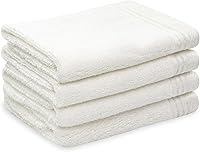 Vista 1 de SERISIMPLE Juego de 4 paños de viscosa de bambú de alta calidad, 13 x 13 pulgadas, suaves y absorbentes, duraderos y cómodos, adecuados para cuerpo