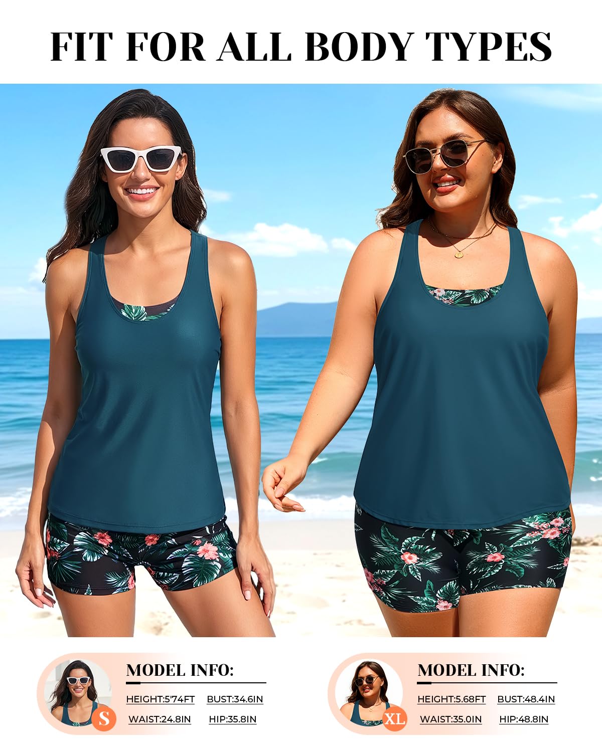 Holipick Damen Weich Tankini-Set (3er Pack)