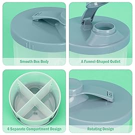 Accmor Baby Formula Dispenser On The Go, Non-Spill Rotating Four-Compartment Formula Container to Go, Milk Powder Kids Snack Container for Infant Toddler Travel Outdoor, Blue