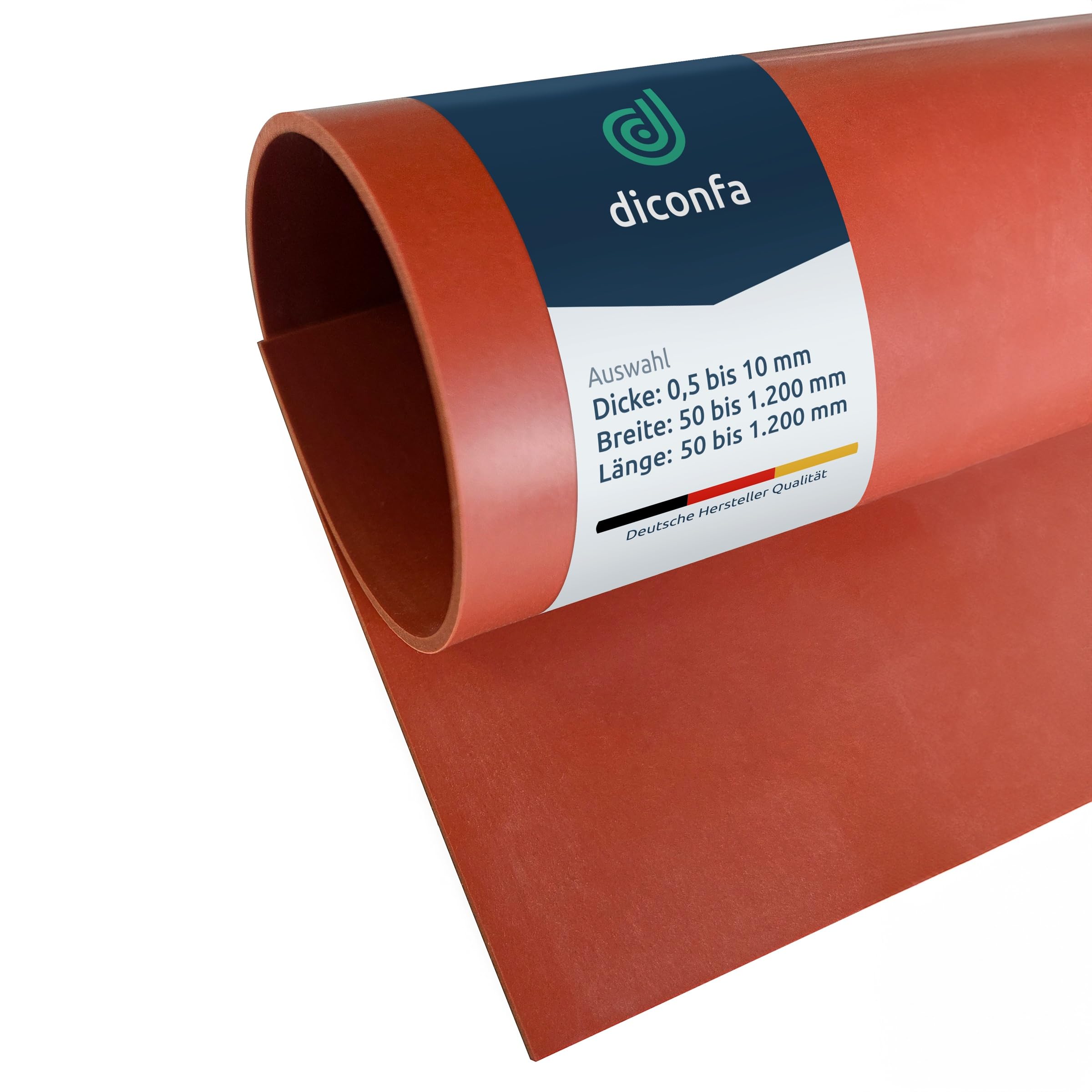 diconfa Silikonmatte Silikonplatte ROT nach Maß - DICKE: 0,5mm bis 10mm - BREITE/LÄNGE: 50mm bis 1200mm - AUSWAHL: 300mm x 100mm x 3mm (30cm x 10cm x 0,3cm) FDA-konform Unterlage Silikon