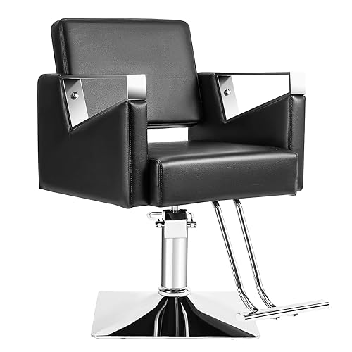 Hairdresser Barber Salon Chair,Capacity 330 Lbs - with Heavy Duty Hydraulic Pump, 360° Swivel Adjustable Spa Beauty Equipment, Hair Stylist Women Man for Barbershop,Home Hairdresser (Premium black) - Premium Black