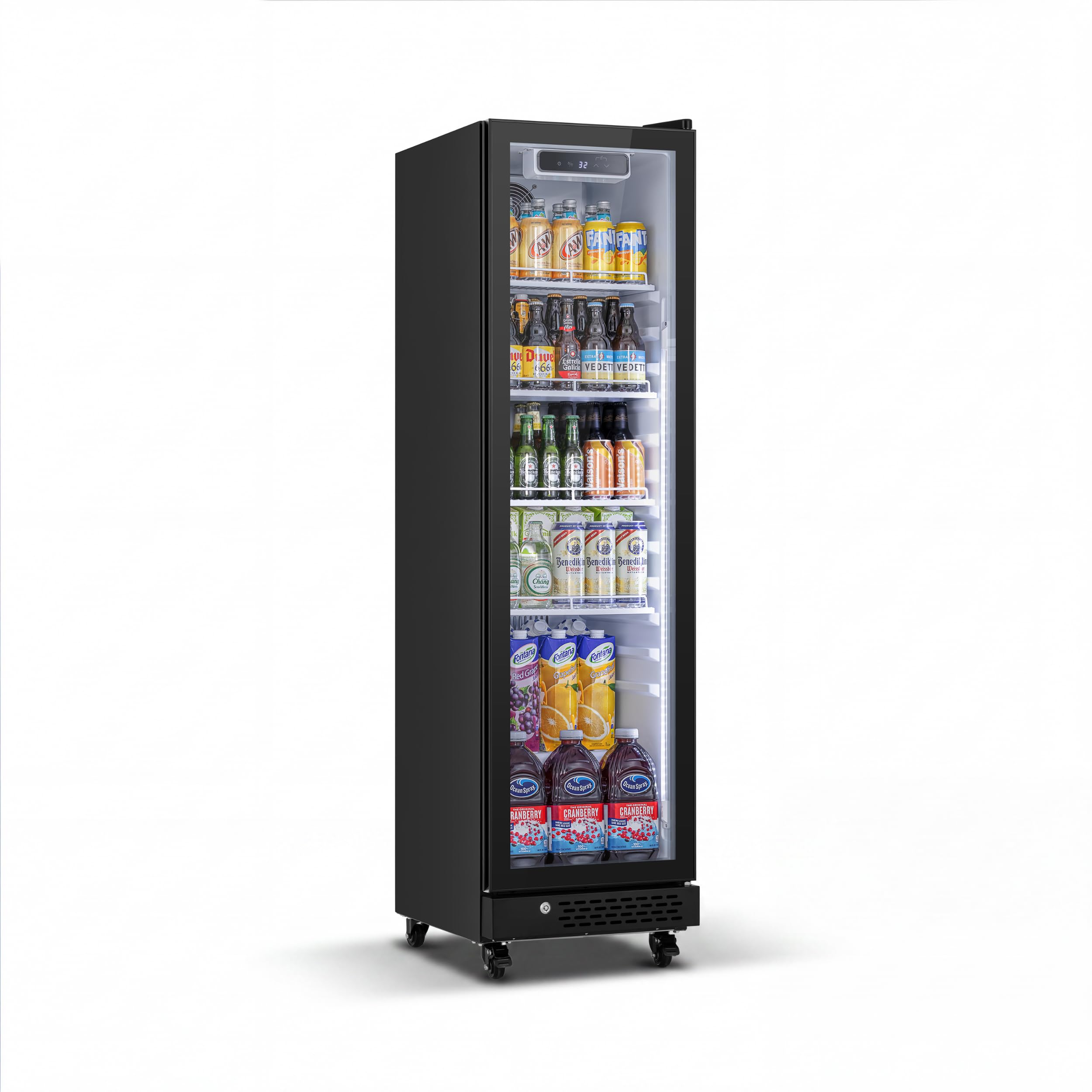 Yeego 6.9 Cu.Ft Commercial Refrigerators with Double-Layer Glass Door