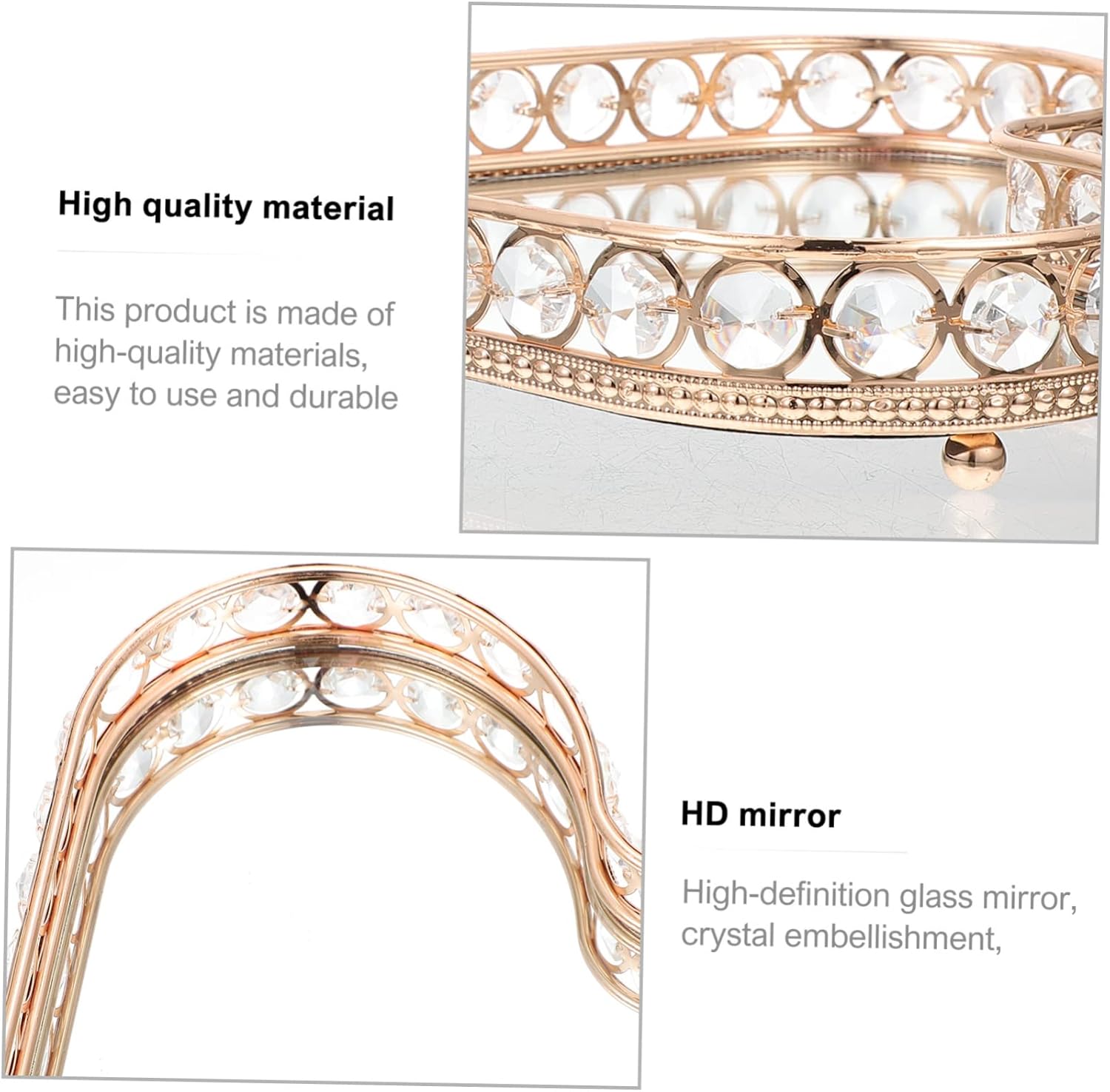 1Pc Heart Shaped Jewelry Tray Unique Mirror Desktop Storage Organizer for Cosmetics and Accessories Elegant Decorative Tray for Home Use Practical and Aesthetic Design