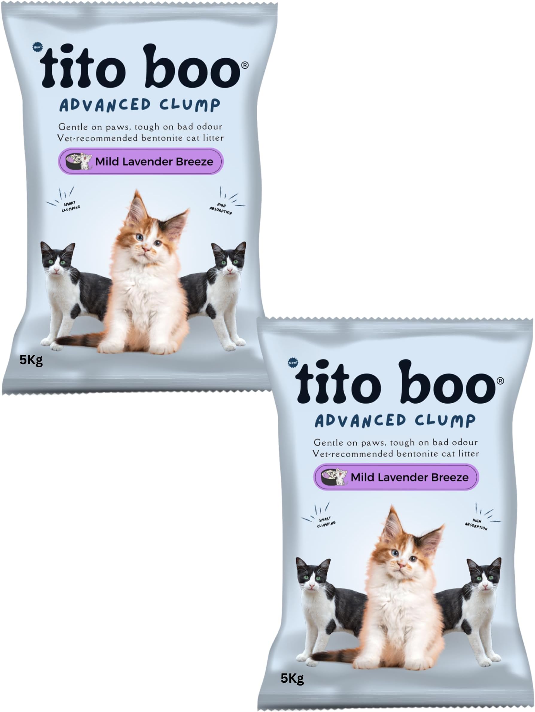 Advanced Cat Litter - 12Kg Bentonite Clumping Litter with Lavender and Lemon Fragrance - Low Dust Formula for Clean and Fresh Smelling Home