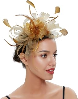 Sinamay Fascinators for Women Wedding Church Tea Party Hat Flower Kentucky Derby Hat Headband