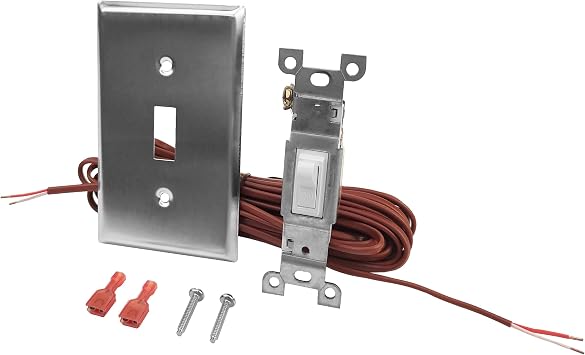 Durablow WS1001-S سلكي مثبت على الحائط/إيقاف تشغيل مجموعة مفاتيح التحكم في المدفأة من الفولاذ المقاوم للصدأ