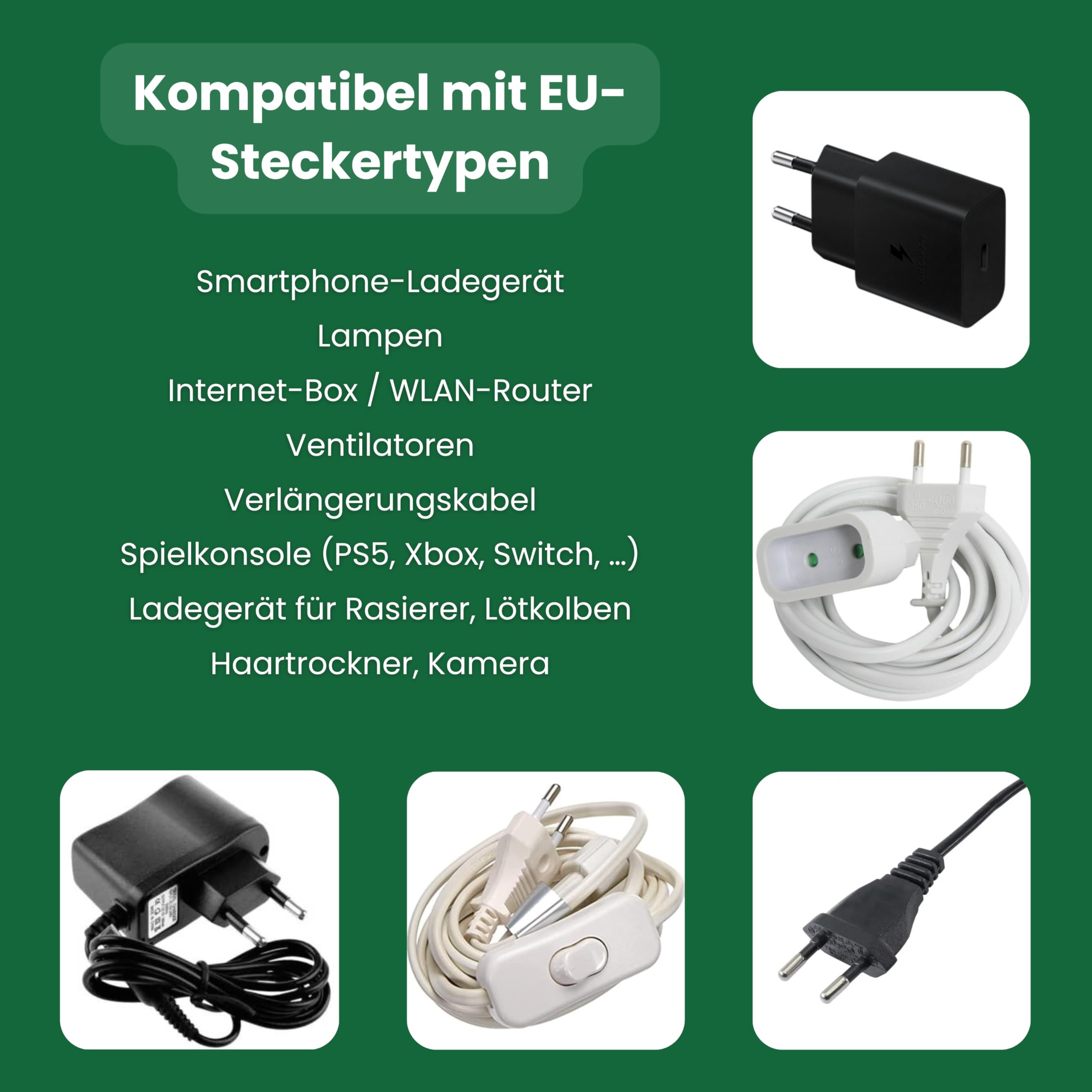 Set of 4 Protective Electric Cable Caps, EU CEE 7/16 Cable, Anti-Dust, Anti-Corrosion, for Charger Lamp, USB, Eco Responsible - Image 4