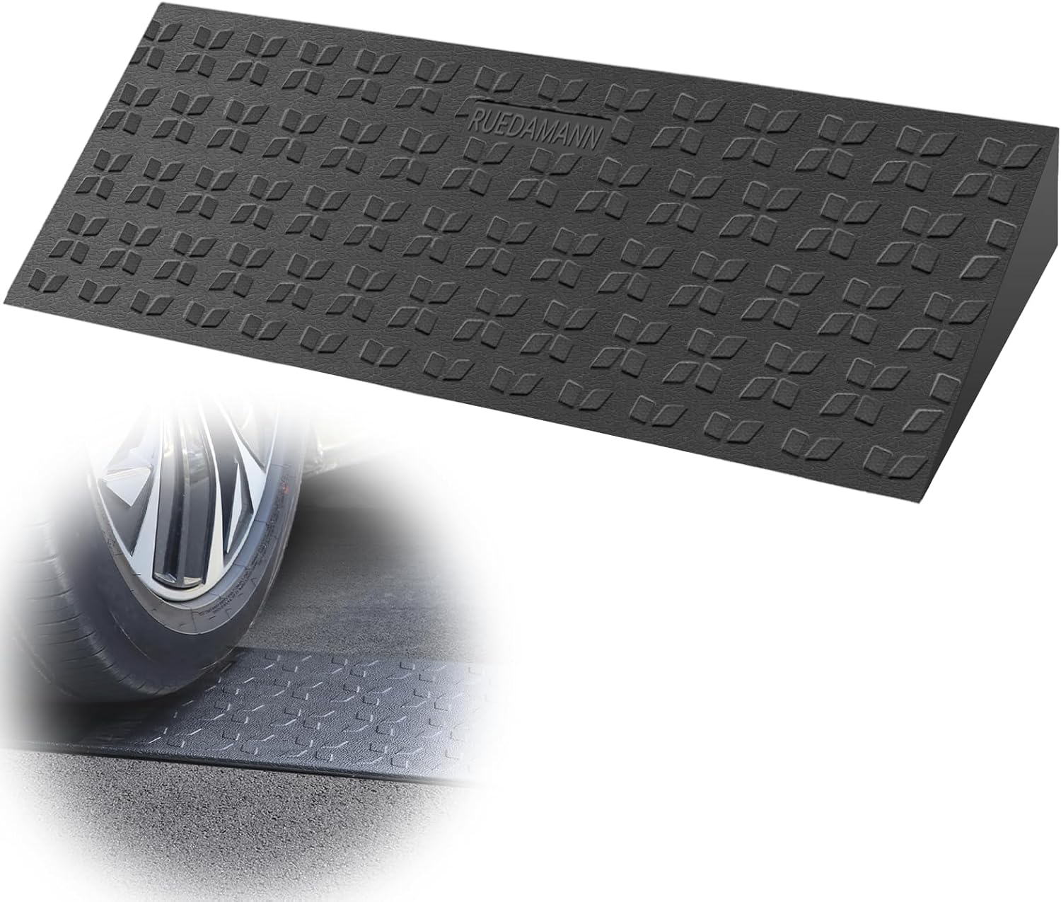 Ruedamann 1.8" Rise Threshold Ramps for Doorways, Sturdy Rubber Threshold Ramp, Non-Slip Ramp for Wheelchair for Home, Adjustable and Cuttable for Wheelchairs, Scooters, Sweepers, Curbs