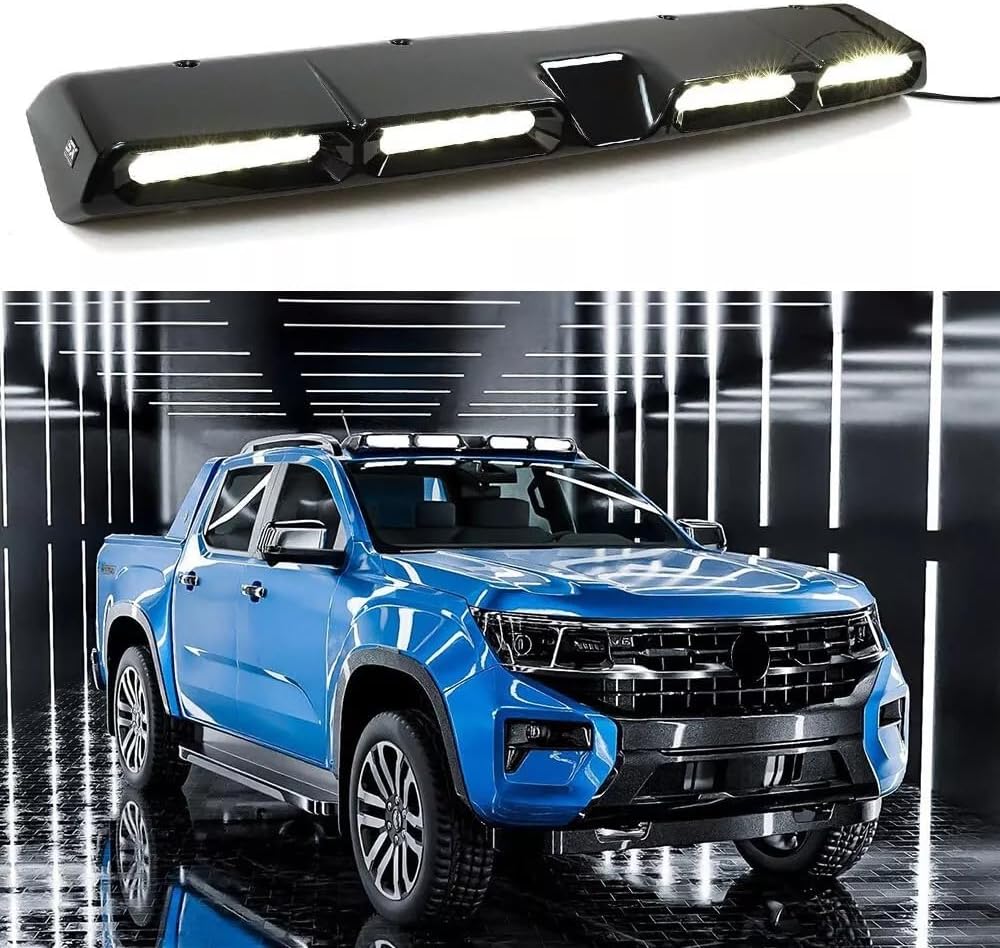 Gloss Black Roof Top Light Lamp Bar LED DRL Fit for VW Amarok 2023 2024 2025 White Cold Light