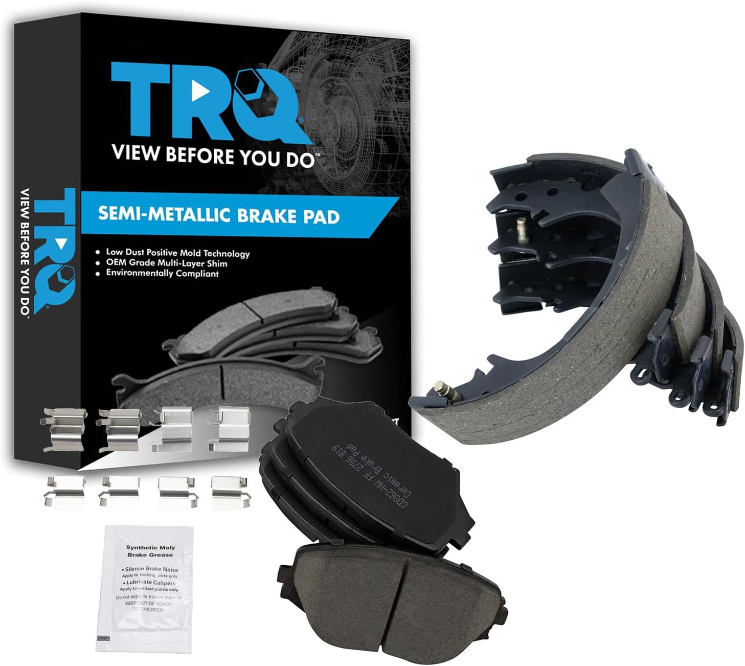 TRQ Brake Pads Ceramic Compatible with 2001-2002 Toyota RAV4