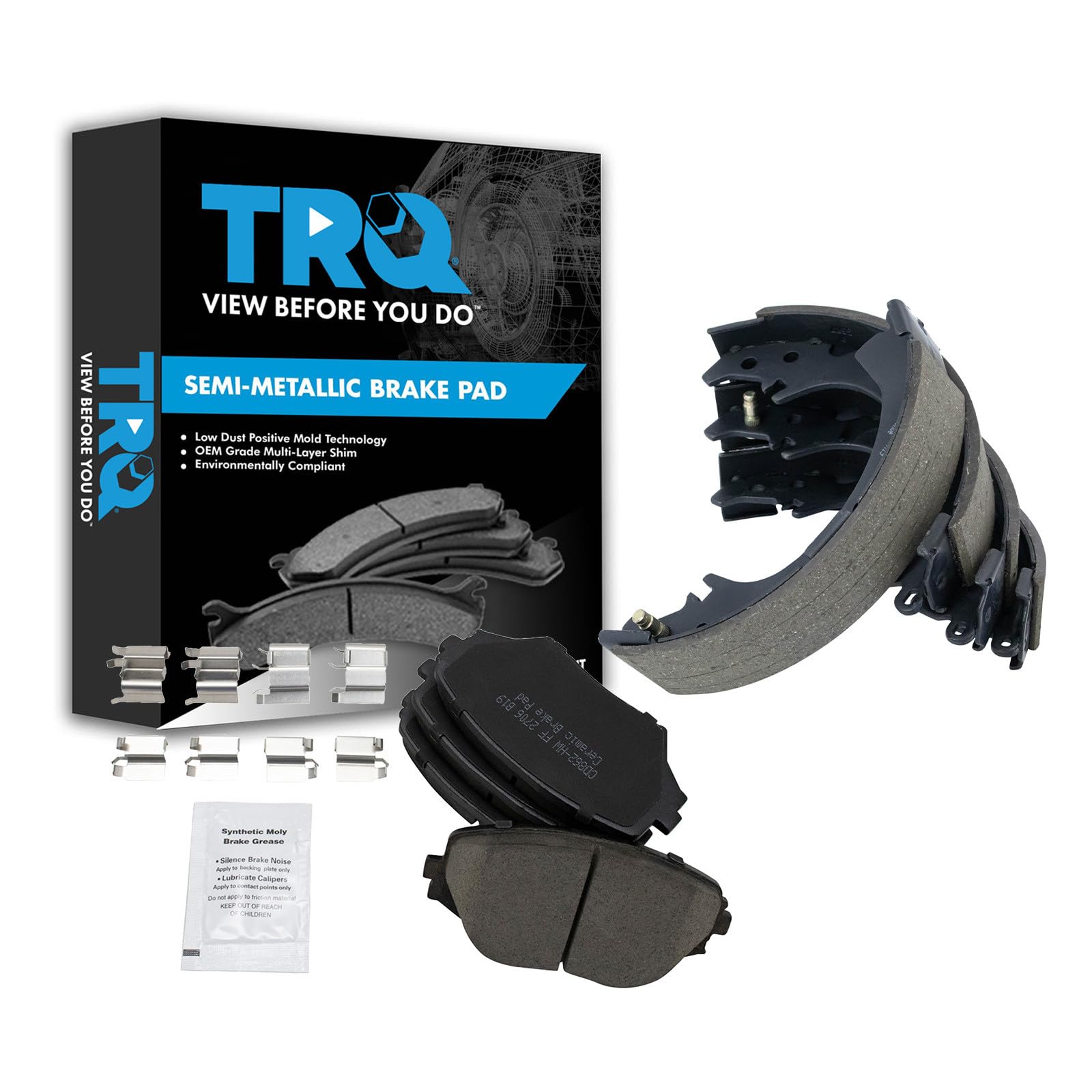 TRQ Brake Pads Ceramic Compatible with 2001-2002 Toyota RAV4