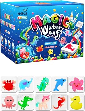 Kiditos Magic Water Elf Toy Kit10 Colors+ Magic Water Elf Sea Creature Mold Set10 Shapes