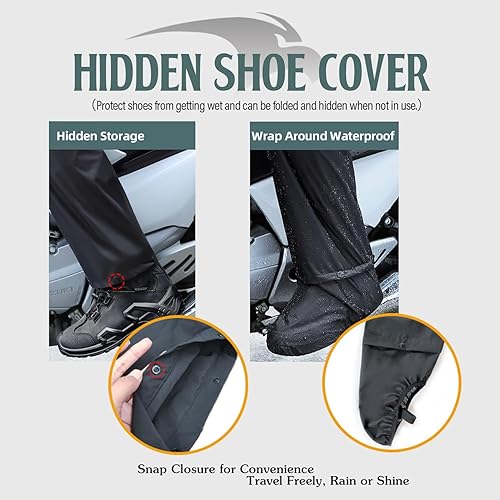 Miniatura 3 de Traje de lluvia impermeable para hombres, chaquetas de lluvia ligeras y pantalones reflectantes portátiles para motocicleta, ciclismo, equipo de