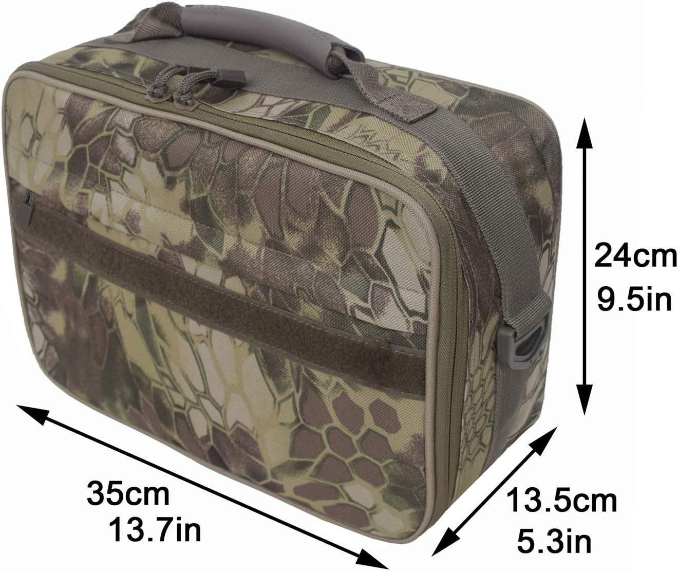 UNISTRENGH Fishing Reel Gear Bag Oxford Fishing Tackle Bag Portable Waterproof Fishing Organizer Storage Reel Case for Spinning, Baitcasting Fly Reels (Snakeskin pattern camouflage)