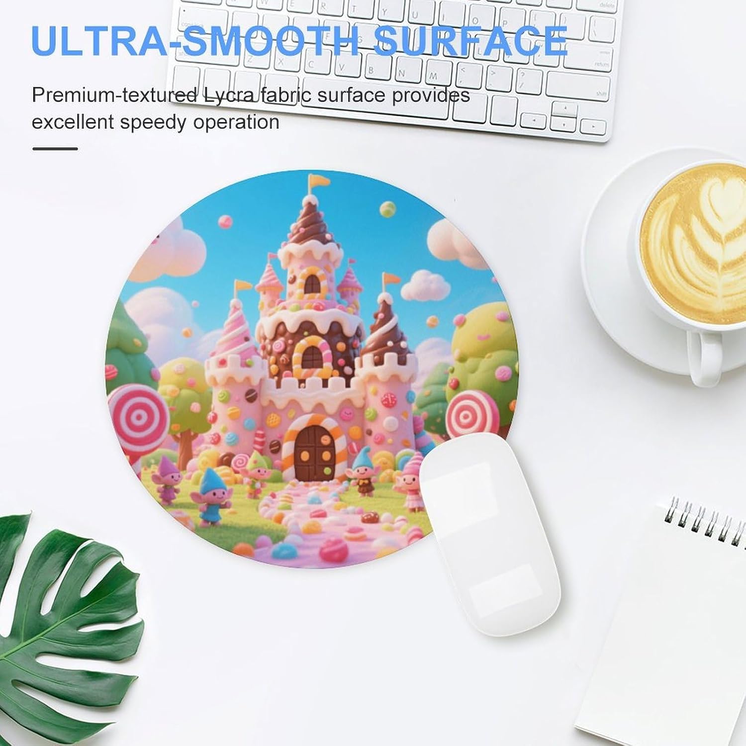 Candy World Castle Round Mouse Pad 7.8 Inch Mouse Mat image 4