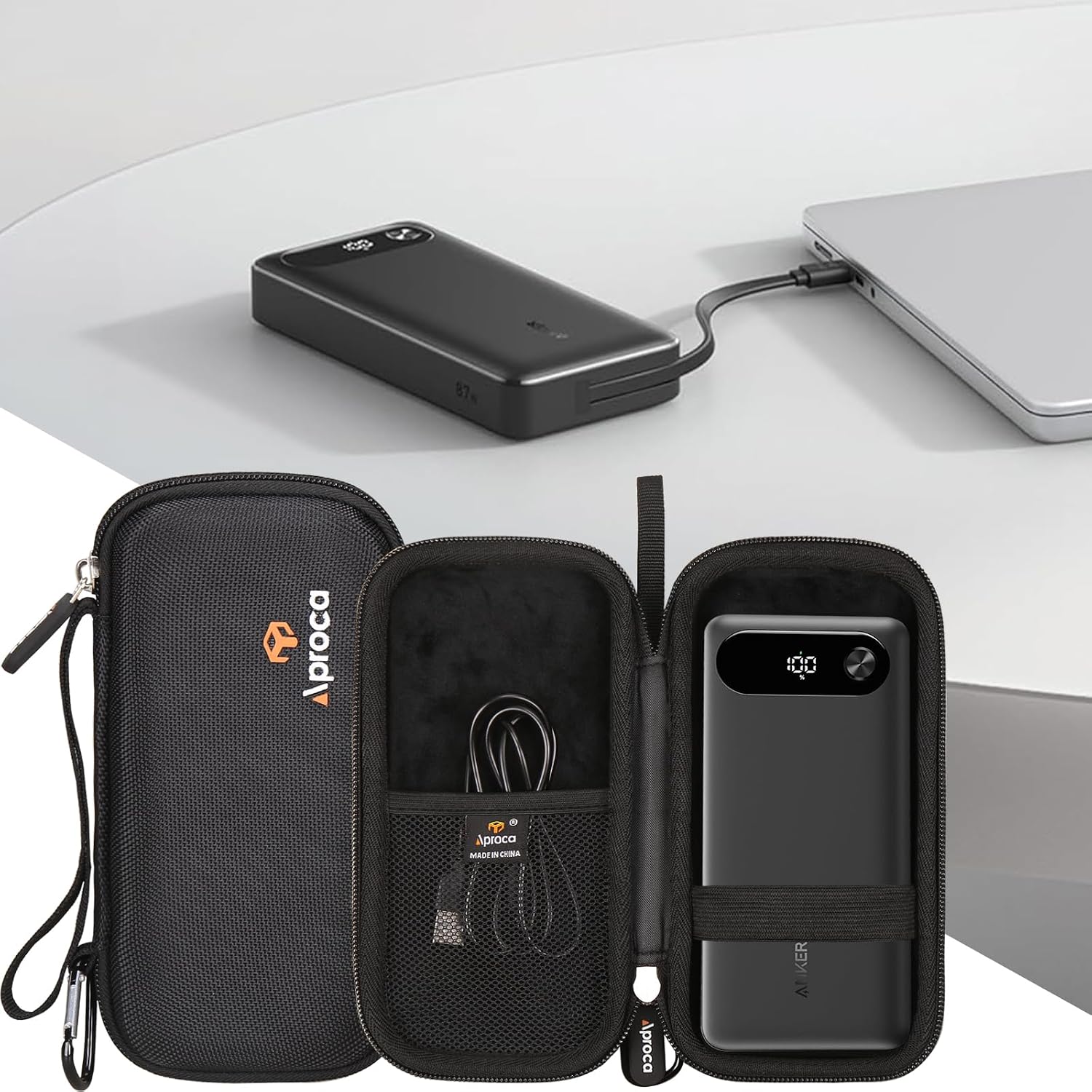 Aproca Case Compatible with Anker 20,000mAh / Pxwaxpy 30,800mAh / RGVOTA 38800mAh / Ekrist 25800mAh Portable Charger, Storage Hard Bag for Accessories (Case Only)