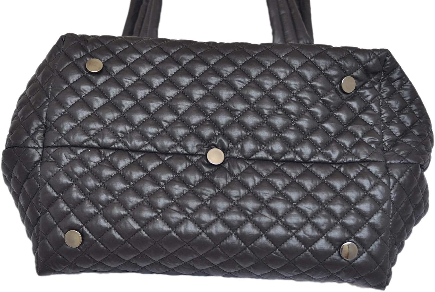 Comfortable Lightweight Large Quilted Zipper Tote with Pouch water repellent Black - Image 6