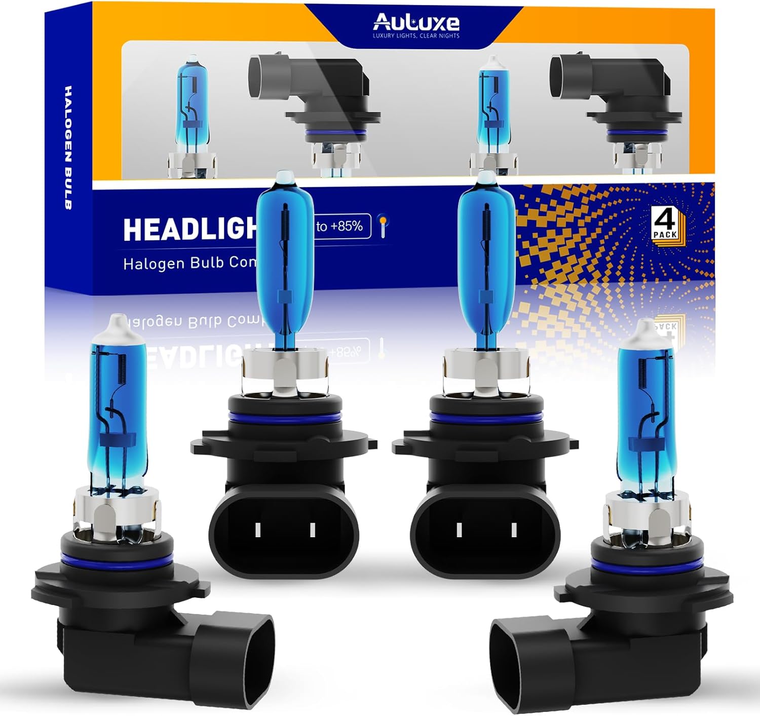 Compatible with Chevrolet Silverado 1500 2500 3500 HD 1999 2000 2001 2002 2003 2004 2005 2006 Halogen Headlight Bulb Combo - 185% Brighter 5000K White High/Low Beam, Plug and Play, 4-Pack