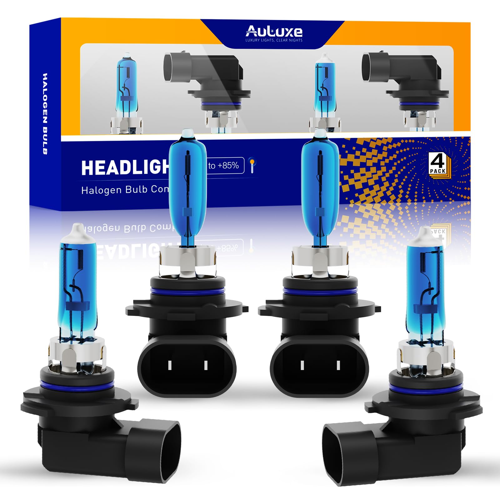 Compatible with Toyota Highlander 2000-2007 Halogen Headlight Bulb Combo - 185% Brighter 5000K White High/Low Beam, Plug and Play, 4-Pack