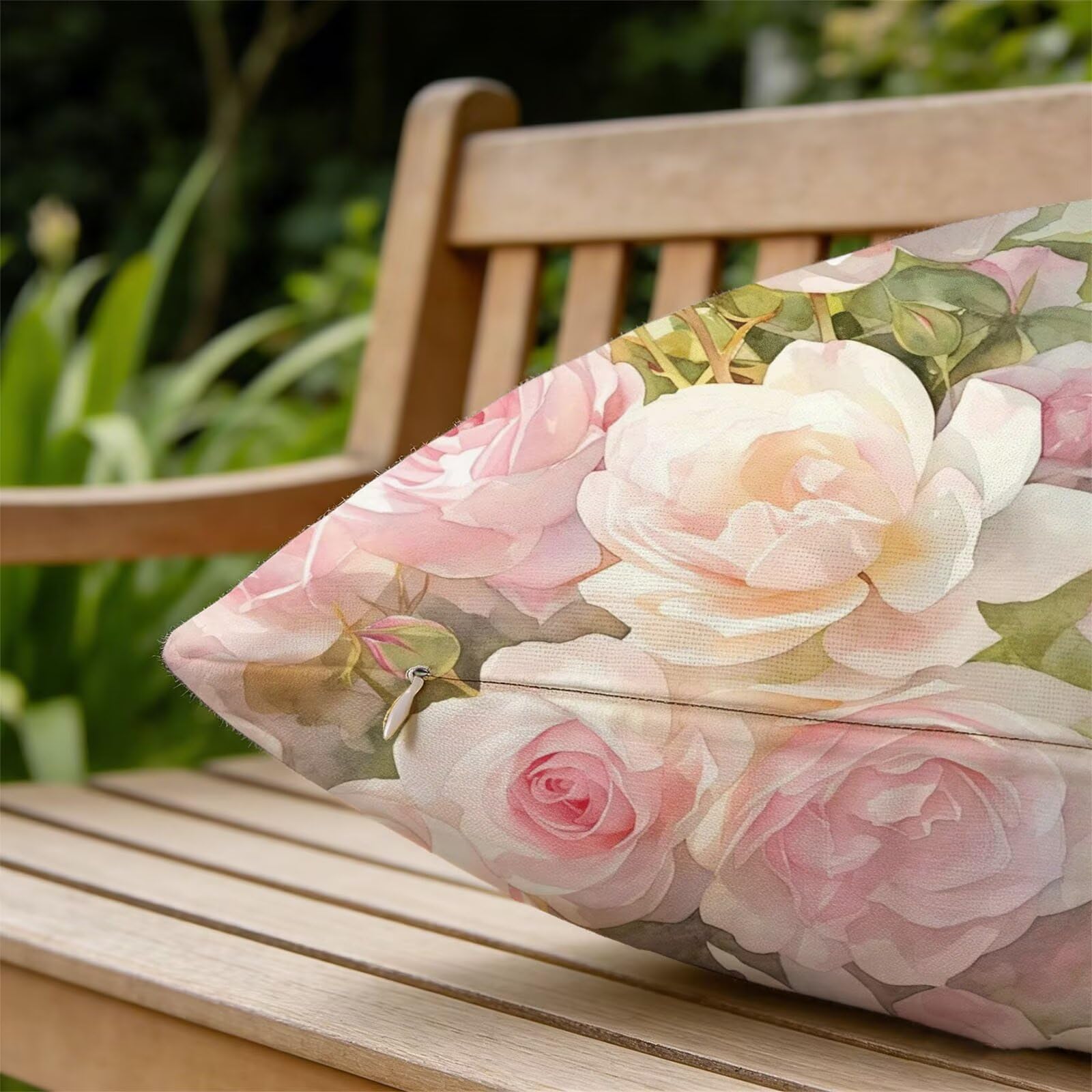Générique Housse Coussin Exterieur Impermeable 30x50cm Rose Décoratif Taie d'oreiller Decoration Flower Housse de Coussin Exterieur Impermeable pour Salon de Jardin Lot 2. T-4565