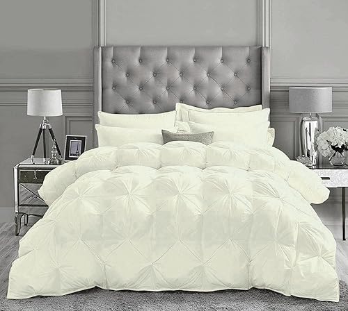 Miniatura 10 de Juego de edredón plisado de 5 piezas de 5 piezas (edredón + 4 fundas de almohada), tamaño King, color gris plateado, 1000 hilos, para todas las