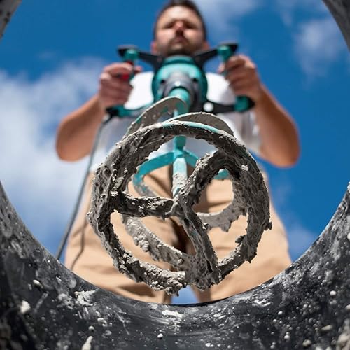 Miniatura 5 de COLLOMIX Mezclador de paletas - 110 V, 1.4 HP Taladro mezclador de hormigón portátil con controles de velocidad variable y conexión de paleta