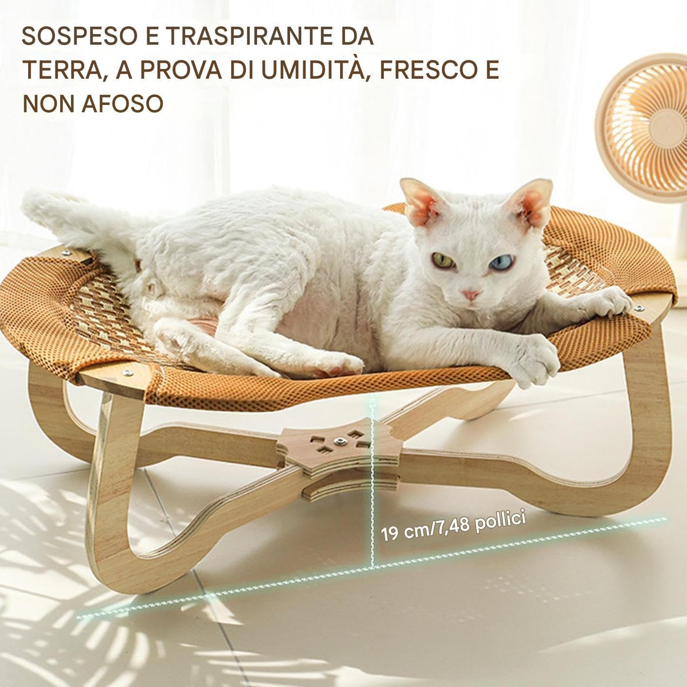 Cuccia Per Gatti In Vimini Da Interni | Cuccia Rinfrescante Rialzata In Viminio Per Cani,Resistente Ai Graffi Per Animali Salotto Balcone
