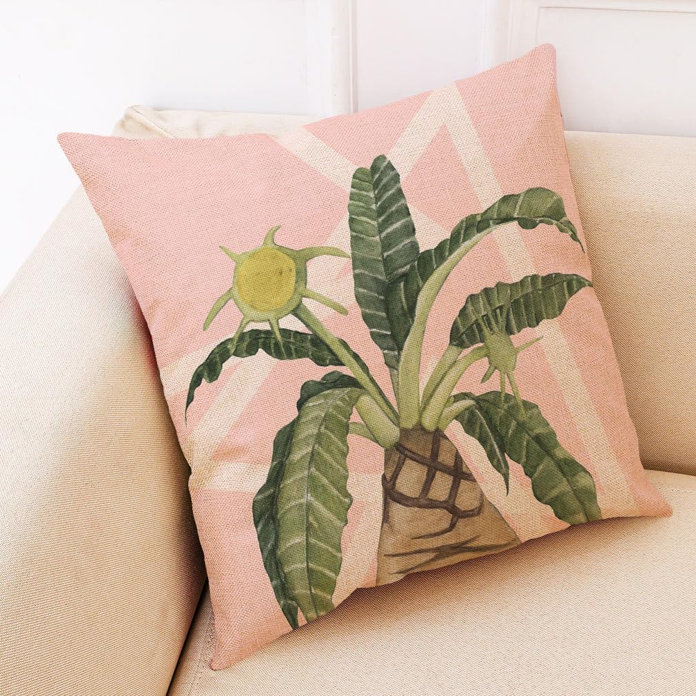 Zqmhcy Pink Coffee Green Cushion Covers Cushions With Covers Included Cotton And Linen Pillow Cases Invisible Zipper Pillowcase For Livingroom Sofa Bedroom Cushion Cover Soft Pillow Cover 40X40cm/1 Pack