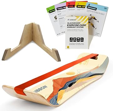 GIBBON SlackBoard Balance Board Bundle - Gift for Kids & Adults