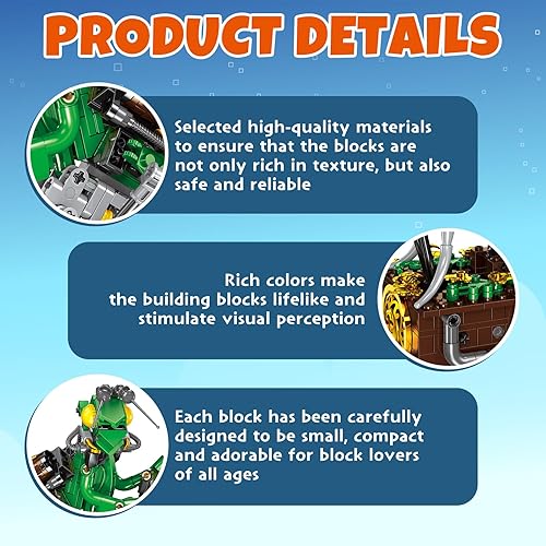 Miniatura 3 de URMOMENT 392 piezas de animales mecánicos de bloques de construcción, excelente juguete de regalo para niños y adultos, kits de modelos de juego