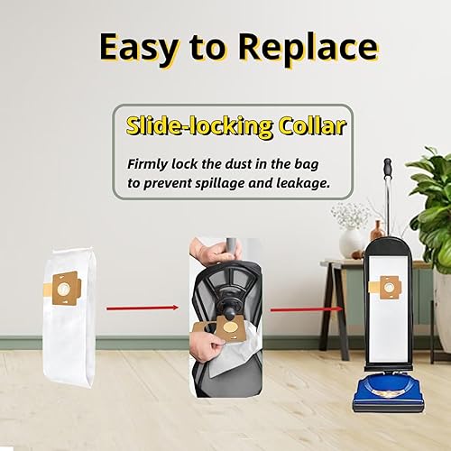 Miniatura 4 de Paquete de 10 bolsas de vacío HEPA tipo F para Riccar Supralite R10ERsl1Rsl1aRal1acRsl2Rsl3Rsl3cRsl4Rsl5Rsl5c y Simplicity Freedom