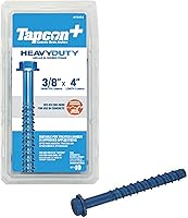 Vista 21 de Tapcon + Anclajes de hormigón de cabeza hexagonal de 3/8 x 2-1/4 pulgadas, 10 unidades, revestimiento climático azul resistente a la corrosión, uso
